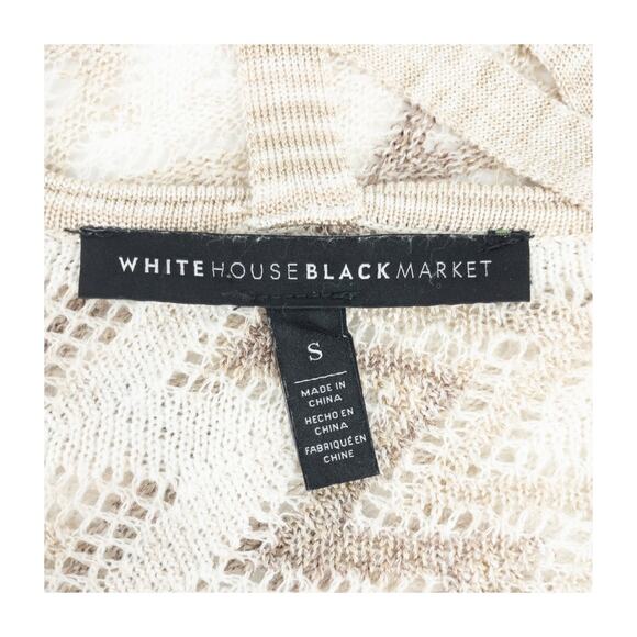 WHBM Small Chevron Knit Top Beige Neutral Crisscross Back Boho Chic Sweater - Picture 7 of 11